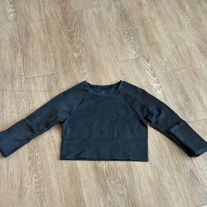 Aerie Black Crop Top Crew Neck Long Sleeve